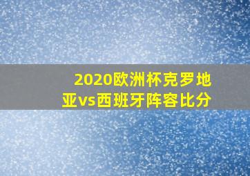 2020欧洲杯克罗地亚vs西班牙阵容比分