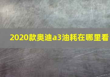 2020款奥迪a3油耗在哪里看