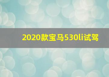 2020款宝马530li试驾