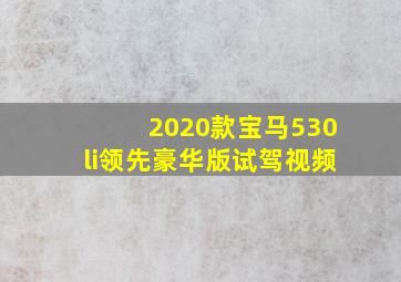 2020款宝马530li领先豪华版试驾视频