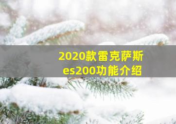 2020款雷克萨斯es200功能介绍