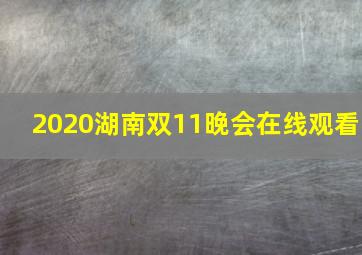 2020湖南双11晚会在线观看