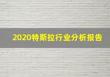 2020特斯拉行业分析报告