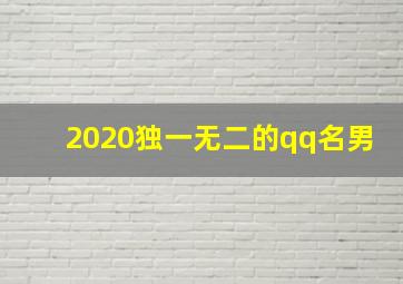 2020独一无二的qq名男