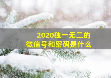 2020独一无二的微信号和密码是什么