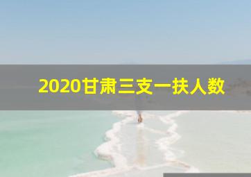 2020甘肃三支一扶人数