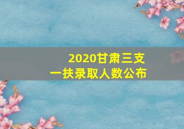 2020甘肃三支一扶录取人数公布