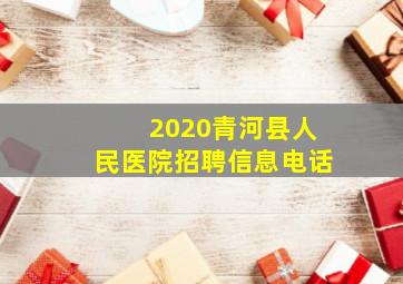 2020青河县人民医院招聘信息电话