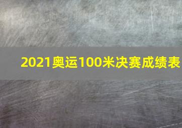 2021奥运100米决赛成绩表