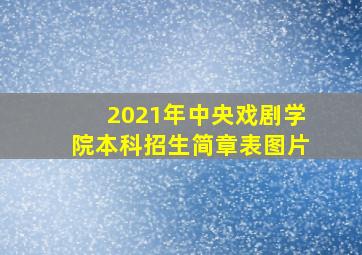 2021年中央戏剧学院本科招生简章表图片