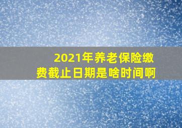 2021年养老保险缴费截止日期是啥时间啊