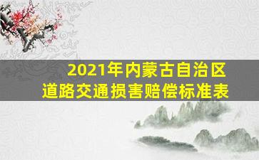 2021年内蒙古自治区道路交通损害赔偿标准表