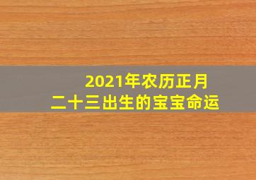 2021年农历正月二十三出生的宝宝命运