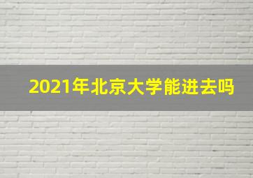 2021年北京大学能进去吗