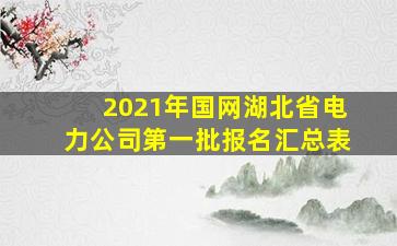 2021年国网湖北省电力公司第一批报名汇总表