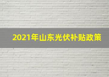 2021年山东光伏补贴政策