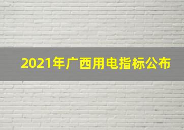 2021年广西用电指标公布