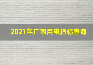 2021年广西用电指标查询