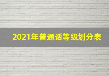 2021年普通话等级划分表