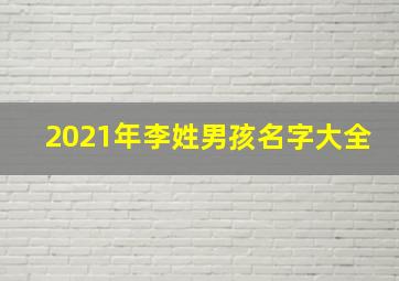 2021年李姓男孩名字大全