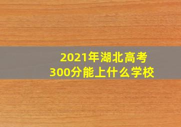 2021年湖北高考300分能上什么学校