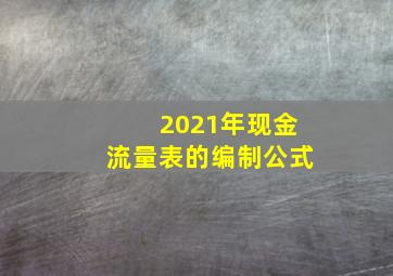 2021年现金流量表的编制公式