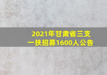 2021年甘肃省三支一扶招募1600人公告