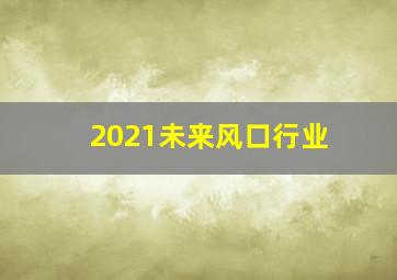 2021未来风口行业