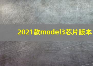 2021款model3芯片版本