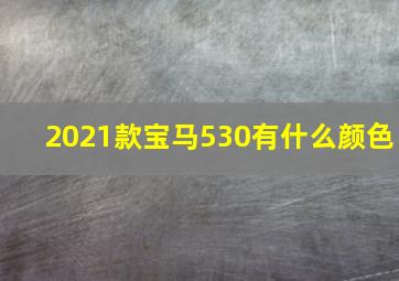 2021款宝马530有什么颜色