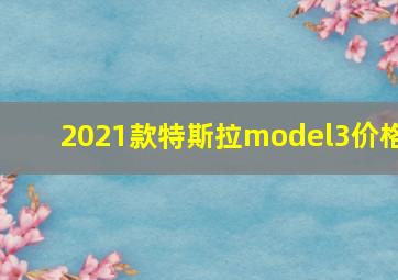 2021款特斯拉model3价格