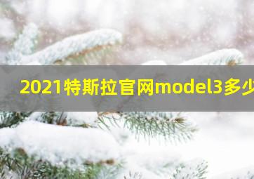 2021特斯拉官网model3多少钱