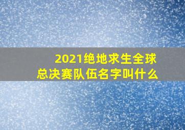 2021绝地求生全球总决赛队伍名字叫什么