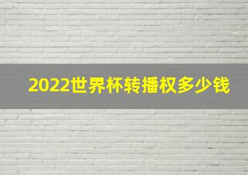 2022世界杯转播权多少钱