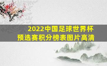 2022中国足球世界杯预选赛积分榜表图片高清