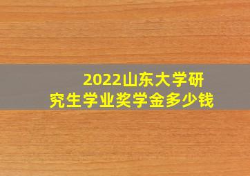 2022山东大学研究生学业奖学金多少钱