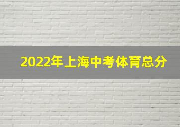 2022年上海中考体育总分