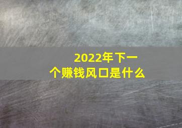 2022年下一个赚钱风口是什么