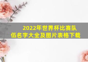 2022年世界杯比赛队伍名字大全及图片表格下载