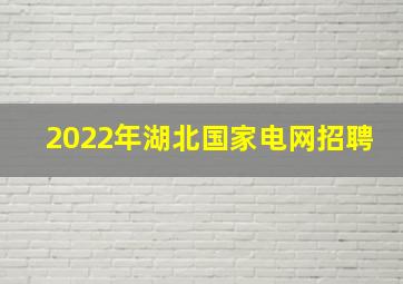 2022年湖北国家电网招聘