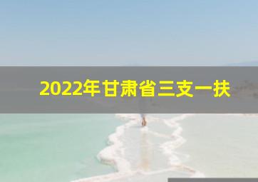 2022年甘肃省三支一扶