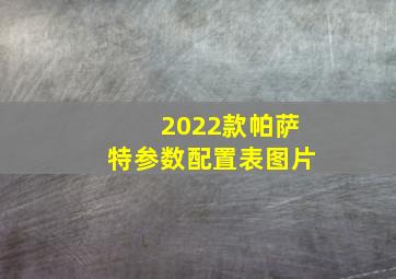 2022款帕萨特参数配置表图片