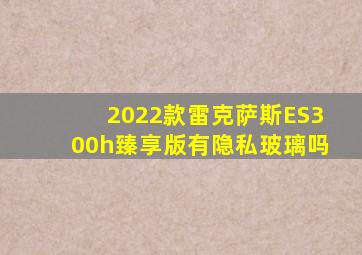 2022款雷克萨斯ES300h臻享版有隐私玻璃吗