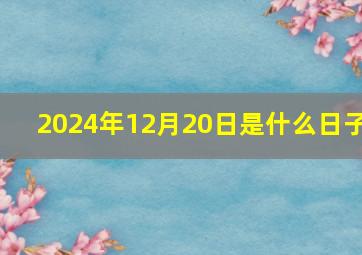 2024年12月20日是什么日子