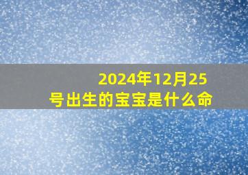 2024年12月25号出生的宝宝是什么命