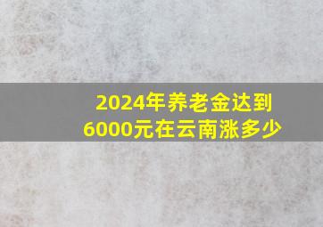 2024年养老金达到6000元在云南涨多少