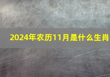 2024年农历11月是什么生肖