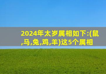 2024年太岁属相如下:(鼠,马,兔,鸡,羊)这5个属相