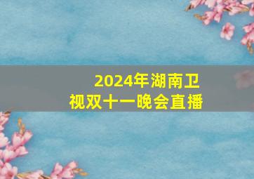 2024年湖南卫视双十一晚会直播