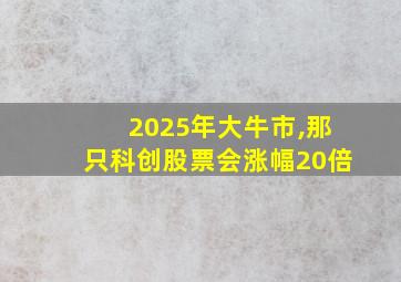 2025年大牛市,那只科创股票会涨幅20倍